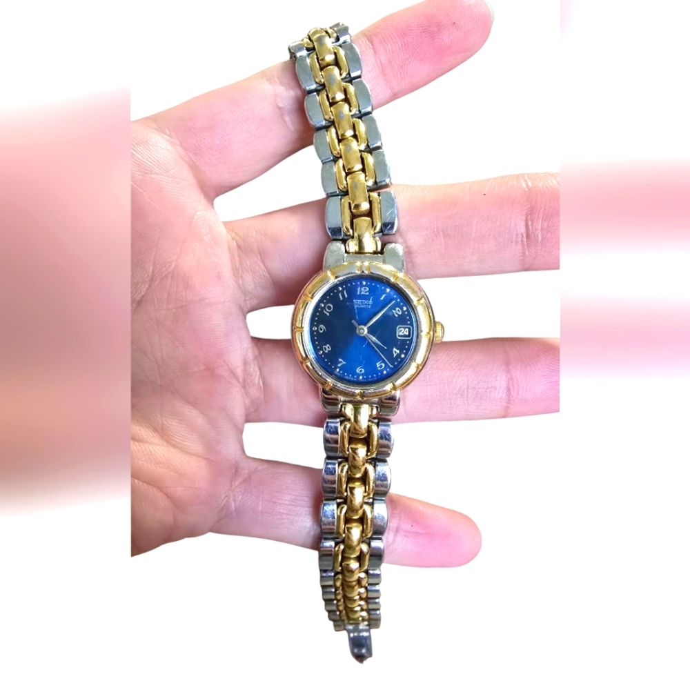 Seiko Blue and Gold Watch
